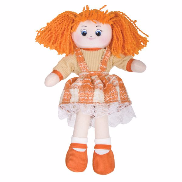 Мягкая игрушка Кукла Апельсинка в клетчатом платье
