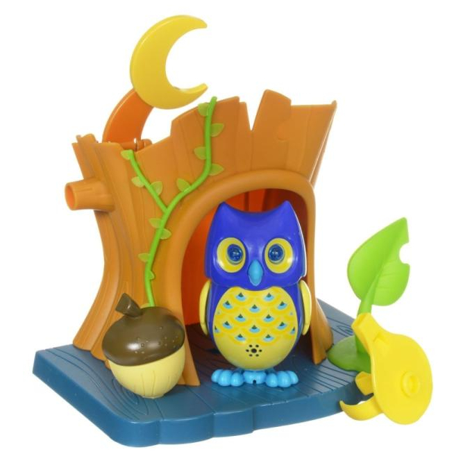 Интерактивная игрушка Сова с домиком сине-желтая