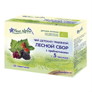 Чай детский травяной Лесной сбор с пребиотиками с 5 месяцев - 20 пакетиков по 1,5 г