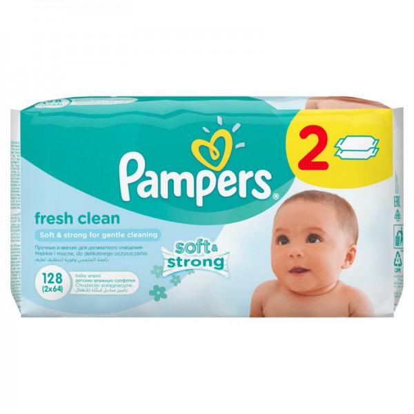 Влажные салфетки Pampers Baby Fresh Clean - 128 шт
